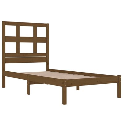 vidaXL Cadre de lit Marron miel Bois de pin massif 100x200 cm