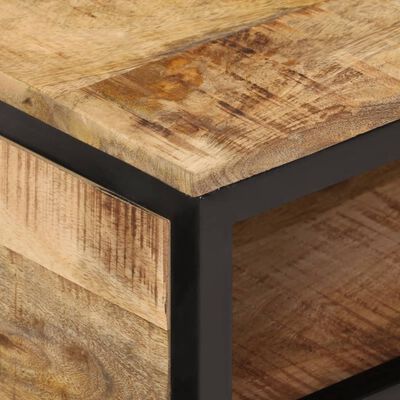 vidaXL Table basse 90x50x30 cm bois massif de manguier brut