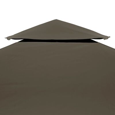 vidaXL Toile supérieure de belvédère 2 niveaux 310 g/m² 3x3 m Taupe