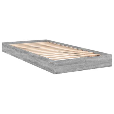 vidaXL Cadre de lit sonoma gris 75x190 cm bois d'ingénierie