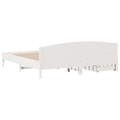 vidaXL Cadre de lit sans matelas blanc 180x200 cm bois massif de pin