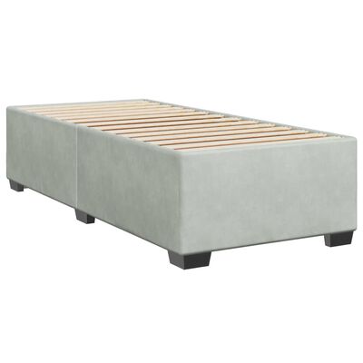 vidaXL Sommier à lattes de lit et matelas Gris clair 100x200cm Velours