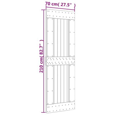 vidaXL Porte coulissante et kit de quincaillerie 70x210 cm pin massif