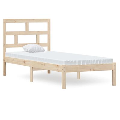 vidaXL Cadre de lit 75x190 cm Petit simple Bois massif