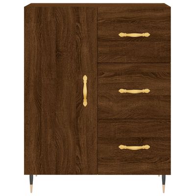 vidaXL Buffet haut Chêne marron 69,5x34x180 cm Bois d'ingénierie