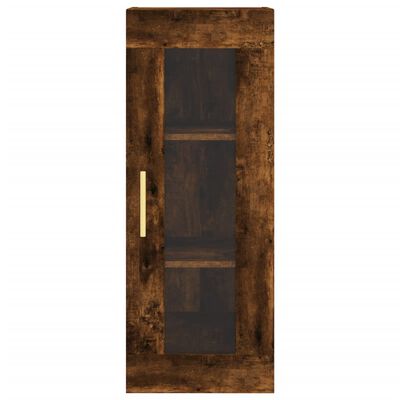 vidaXL Buffet haut Chêne fumé 34,5x34x180 cm Bois d'ingénierie