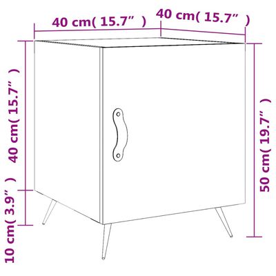 vidaXL Tables de chevet 2 pcs chêne sonoma 40x40x50 cm bois ingénierie