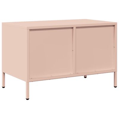 vidaXL Meuble TV rose 68x39x43,5 cm acier laminé à froid