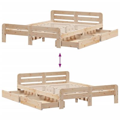 vidaXL Cadre de lit sans matelas 140x190 cm bois de pin massif