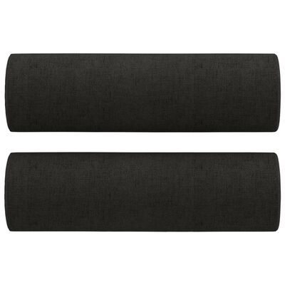 vidaXL Coussins décoratifs lot de 2 Noir Ø15x50 cm Tissu