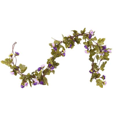 vidaXL Guirlandes de fleurs de Noël 6 pcs violet clair 215 cm