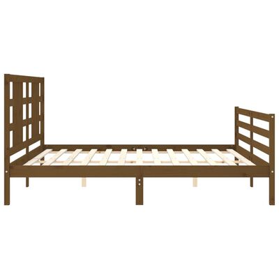 vidaXL Cadre de lit sans matelas marron miel 200x200 cm bois massif