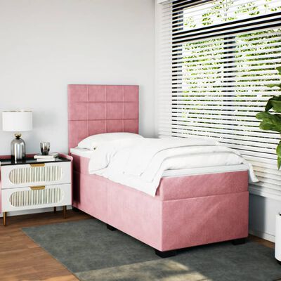 vidaXL Sommier à lattes de lit et matelas Rose 80x200 cm Velours