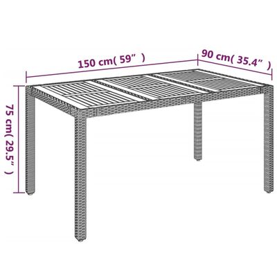 vidaXL Ensemble à manger de jardin coussins 7pcs Noir Résine tressée