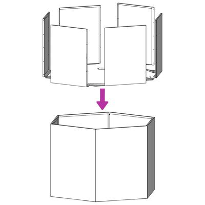 vidaXL Jardinière hexagone 46x40x45 cm acier inoxydable