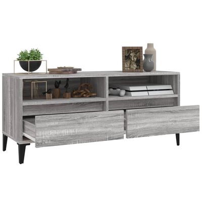 vidaXL Meuble TV sonoma gris 100x34,5x44,5 cm bois d'ingénierie