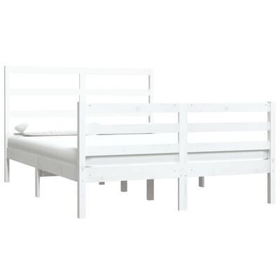 vidaXL Cadre de lit sans matelas blanc bois de pin massif 120x190 cm