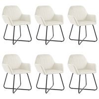 vidaXL Chaises à manger lot de 6 crème velours