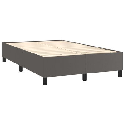 vidaXL Sommier à lattes de lit avec matelas Gris 120x200 cm Similicuir