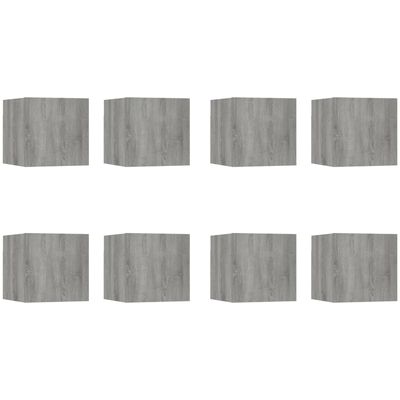 vidaXL Meubles TV muraux 8 pcs Sonoma gris 30,5x30x30 cm