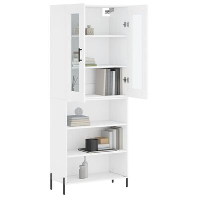 vidaXL Buffet haut Blanc 69,5x34x180 cm Bois d'ingénierie