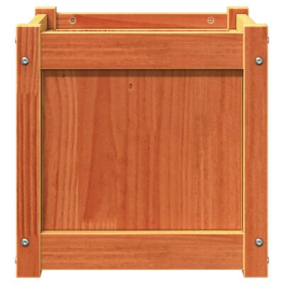 vidaXL Jardinière cire marron 40x40x40 cm bois de pin massif