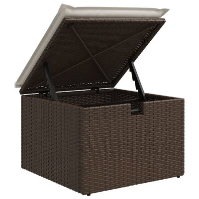 vidaXL Salon de jardin avec coussins 9 pcs marron résine tressée