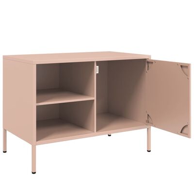 vidaXL Meuble TV rose 68x39x50,5 cm acier