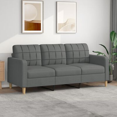 vidaXL Canapé à 3 places B-Stock gris foncé 180 cm tissu