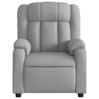 vidaXL Fauteuil de massage inclinable Gris clair Tissu