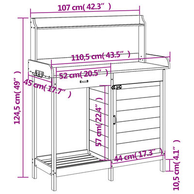 vidaXL Table de rempotage avec armoire bois massif de sapin