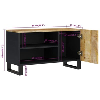 vidaXL Meuble TV 80x33x46 cm bois de manguier et d'ingénierie