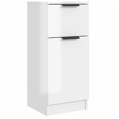 vidaXL Buffet Blanc brillant 30x30x70 cm Bois d'ingénierie