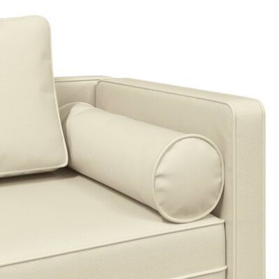 vidaXL Chaise longue avec coussins crème similicuir