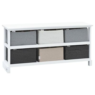 vidaXL Banc de rangement 6 tiroirs Bois