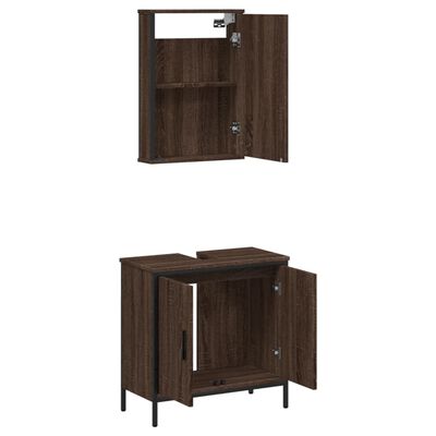 vidaXL Ensemble de meubles de salle de bain 2 pcs Chêne marron