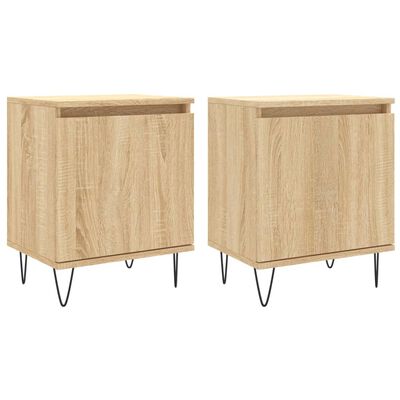 vidaXL Tables de chevet 2pcs chêne sonoma 40x30x50cm bois d'ingénierie