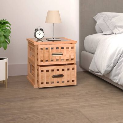 vidaXL Table de chevet 34x34x34 cm Bois massif de noyer