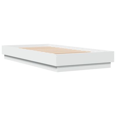 vidaXL Cadre de lit sans matelas blanc 75x190 cm bois d'ingénierie