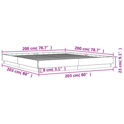 vidaXL Cadre de lit sans matelas blanc 200x200 cm