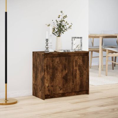 vidaXL Buffet avec LED chêne fumé 72x34x61 cm bois d'ingénierie