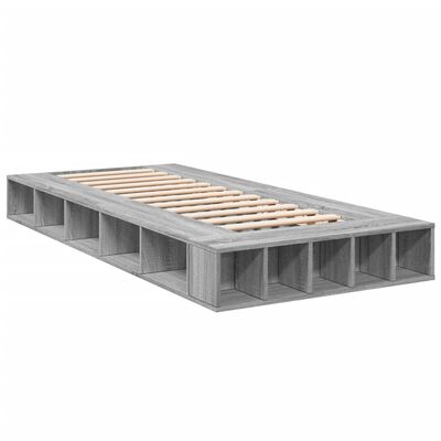 vidaXL Cadre de lit sans matelas sonoma gris 100x200 cm