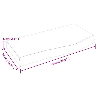 vidaXL Comptoir de salle de bain 60x30x(2-6) cm bois massif non traité