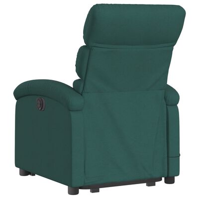 vidaXL Fauteuil inclinable de massage électrique Vert foncé Tissu