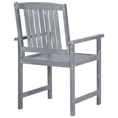 vidaXL Chaises de jardin lot de 2 Gris Bois solide d'acacia