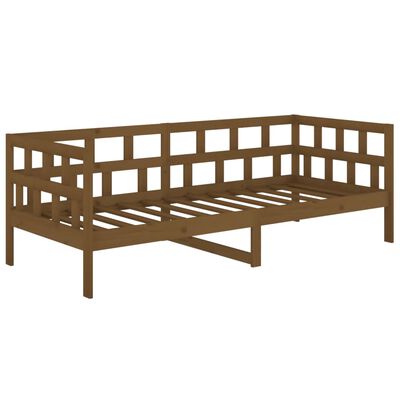 vidaXL Lit de jour Marron miel Bois de pin massif 90x190 cm