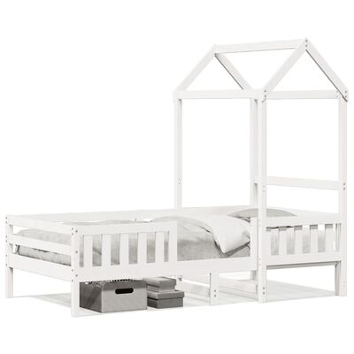 vidaXL Cadre de lit avec toit sans matelas blanc 90x200 cm