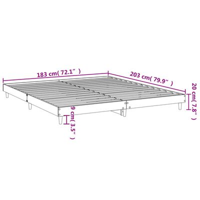 vidaXL Cadre de lit blanc 180x200 cm bois d'ingénierie