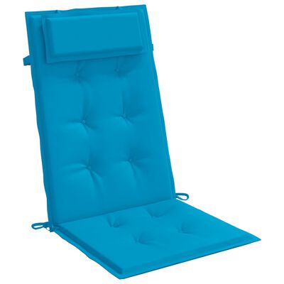 vidaXL Coussins de chaise à dossier haut lot de 4 bleu clair