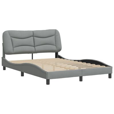 vidaXL Cadre de lit sans matelas gris clair 140x200 cm tissu